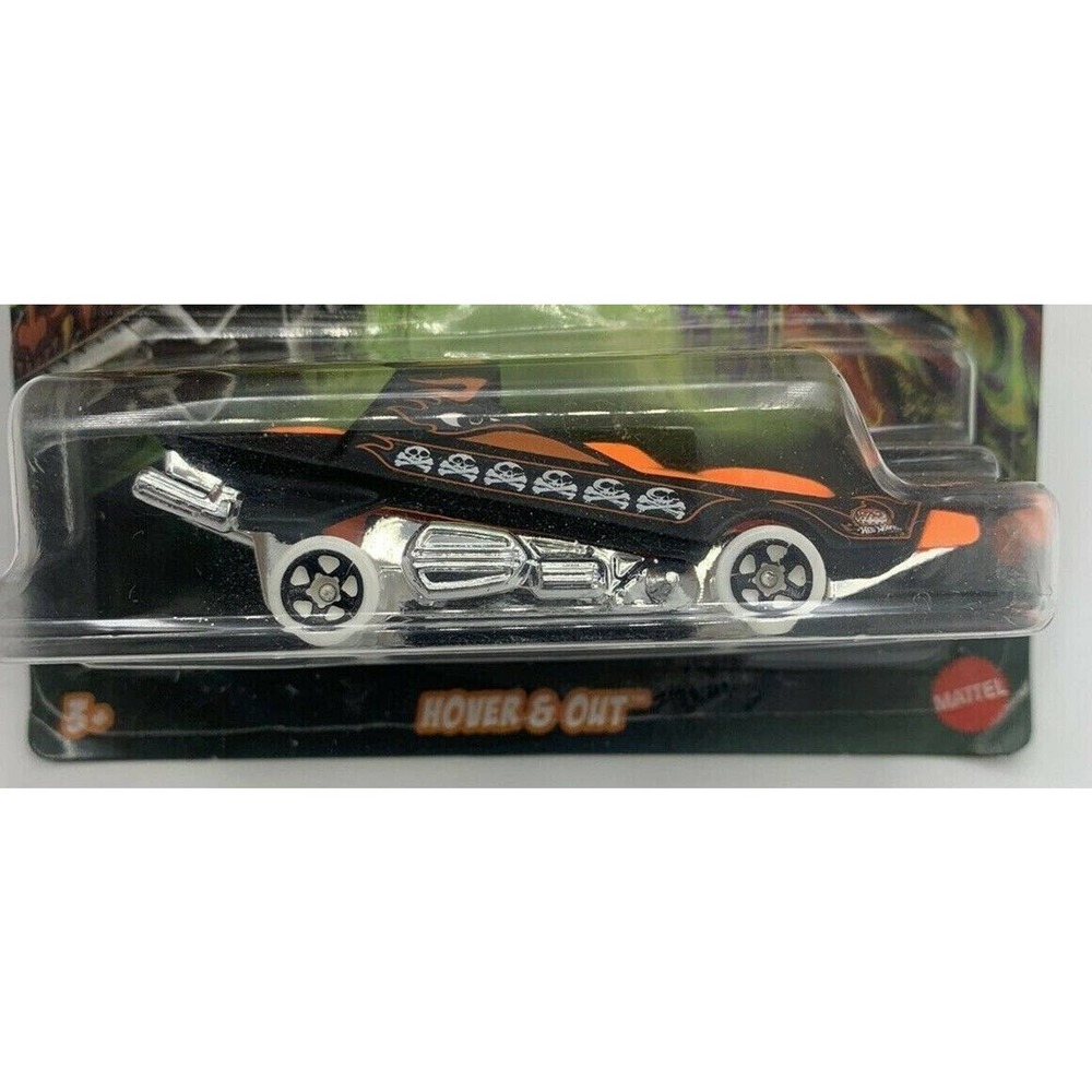 NEW Hot Wheels Halloween HOVER & OUT #3/6 Black & Orange GJV96-K611 2019 ON CARD - Picture 2 of 12